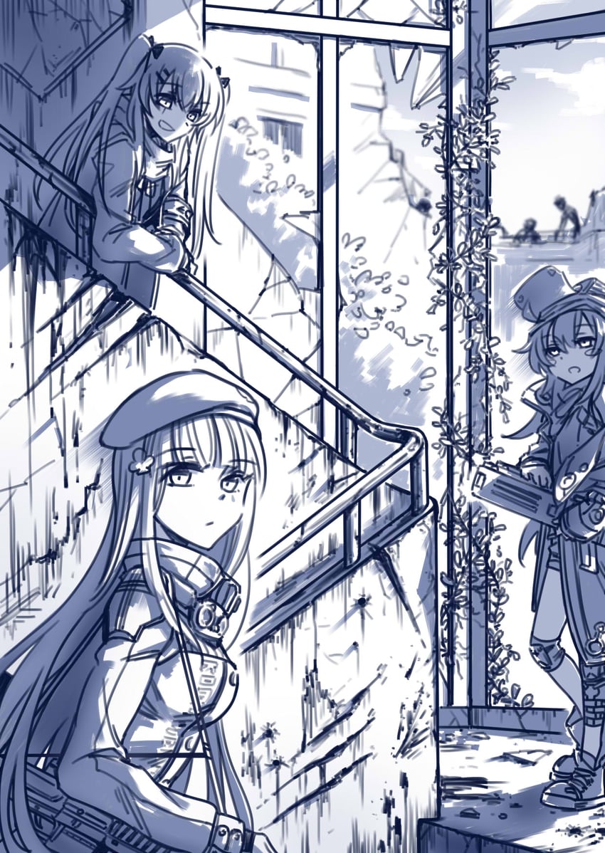 hk416, ump9, and g11 (girls' frontline) drawn by su_xiao_jei