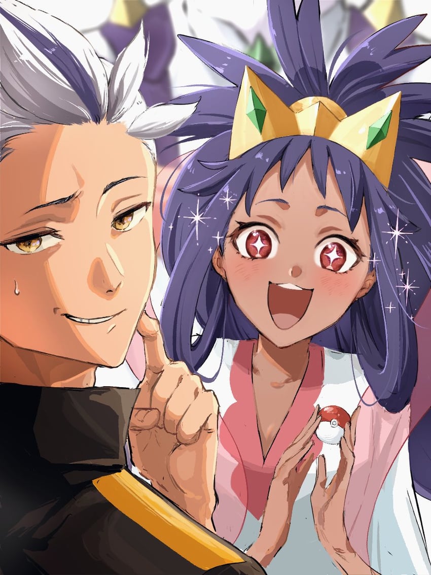 iris and drayton (pokemon and 2 more) drawn by argok10969