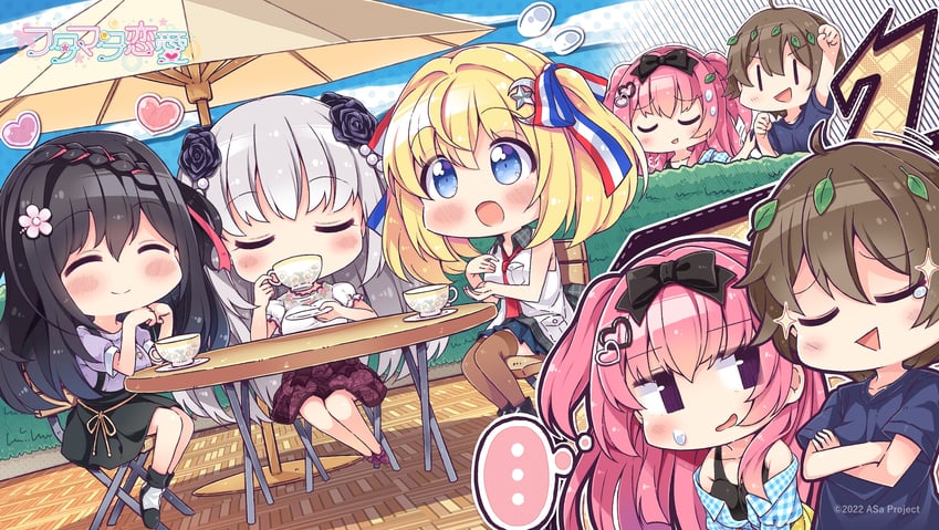 toiro kirame, mikoshiba rui, nobuta yua, koga nao, and ibara seika (futamata ren'ai) drawn by takahero