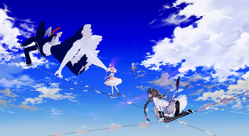 akemi homura, kaname madoka, tomoe mami, and patricia (mahou shoujo madoka magica) drawn by hoshii_hisa