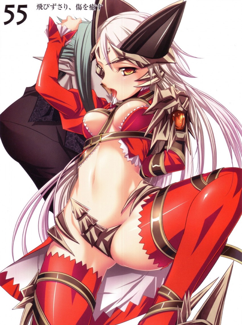 aldra, queen aldra, and delmore (queen's blade) drawn by kantaka