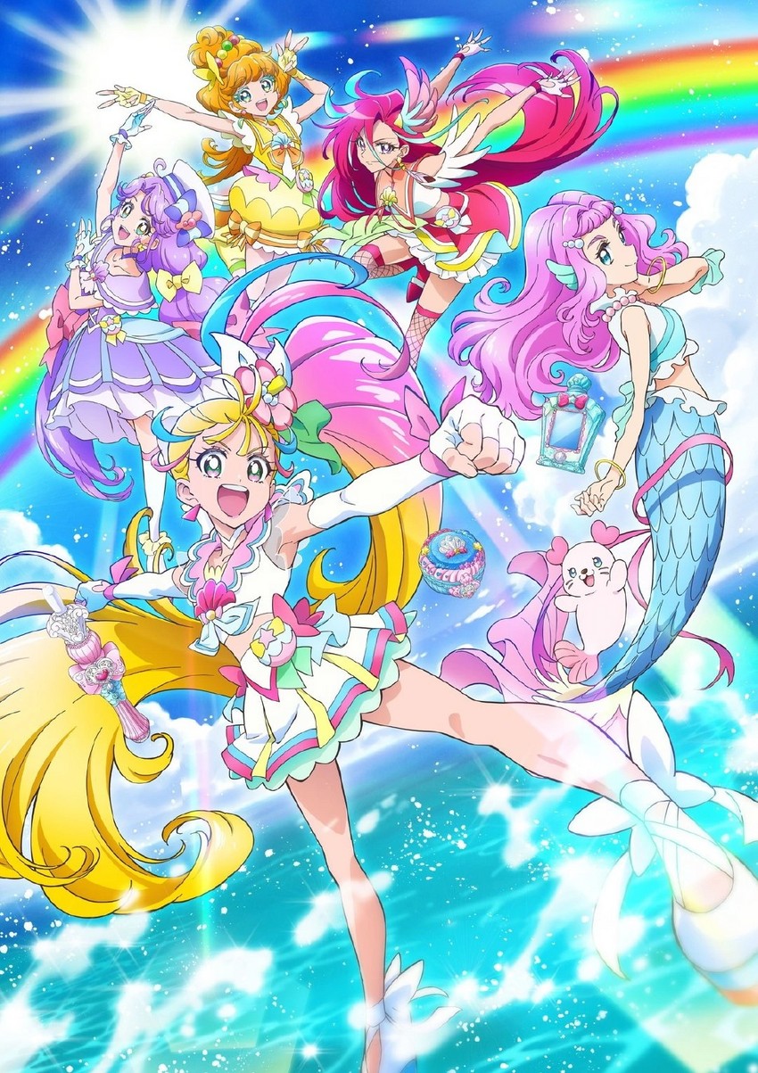 laura la mer, natsuumi manatsu, suzumura sango, takizawa asuka, ichinose minori, and 5 more (precure and 1 more) drawn by nakatani_yukiko