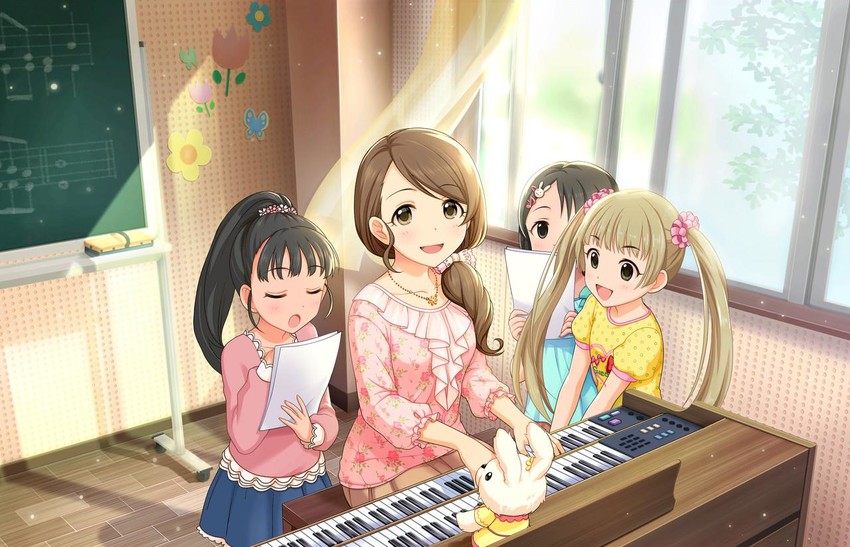 sasaki chie, fukuyama mai, yokoyama chika, and mochida arisa (idolmaster and 2 more)
