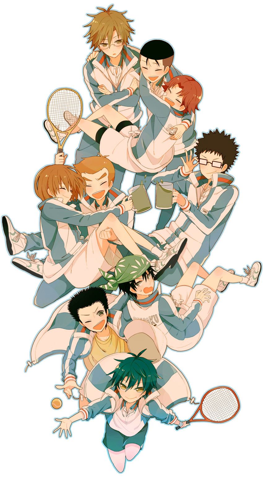 echizen ryooma, sengoku kiyosumi, fuji shuusuke, tezuka kunimitsu, kikumaru eiji, and 5 more (tennis no ouji-sama) drawn by mochi730