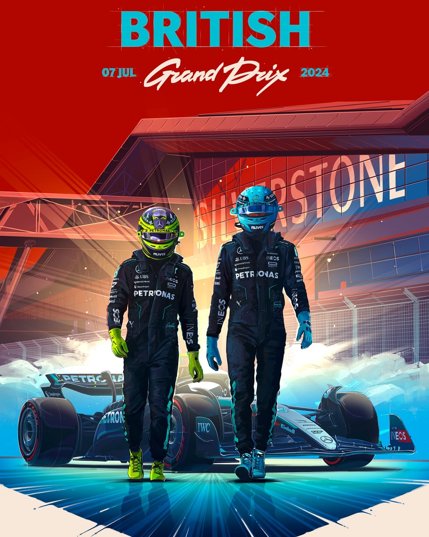 lewis hamilton and george russell (real life and 2 more) drawn by andrew_mytro