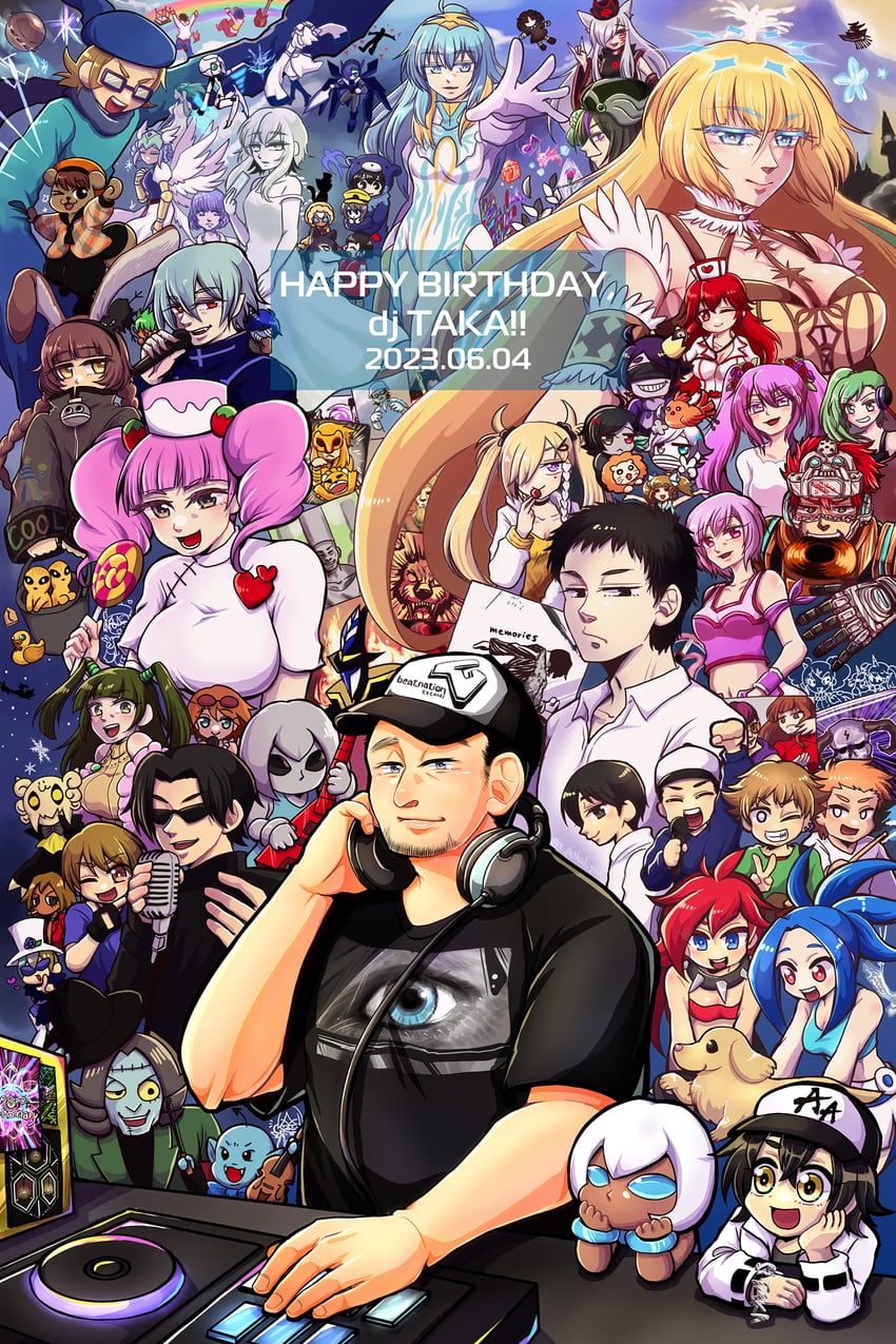 mimi, milk, mzd, elpis, tran, and 1 more (bemani and 2 more) drawn by t_phthal_you