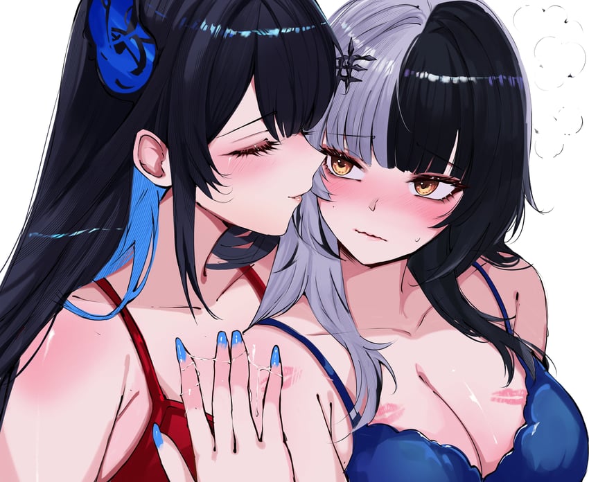 shiori novella and nerissa ravencroft (hololive and 1 more) drawn by meeko_illus