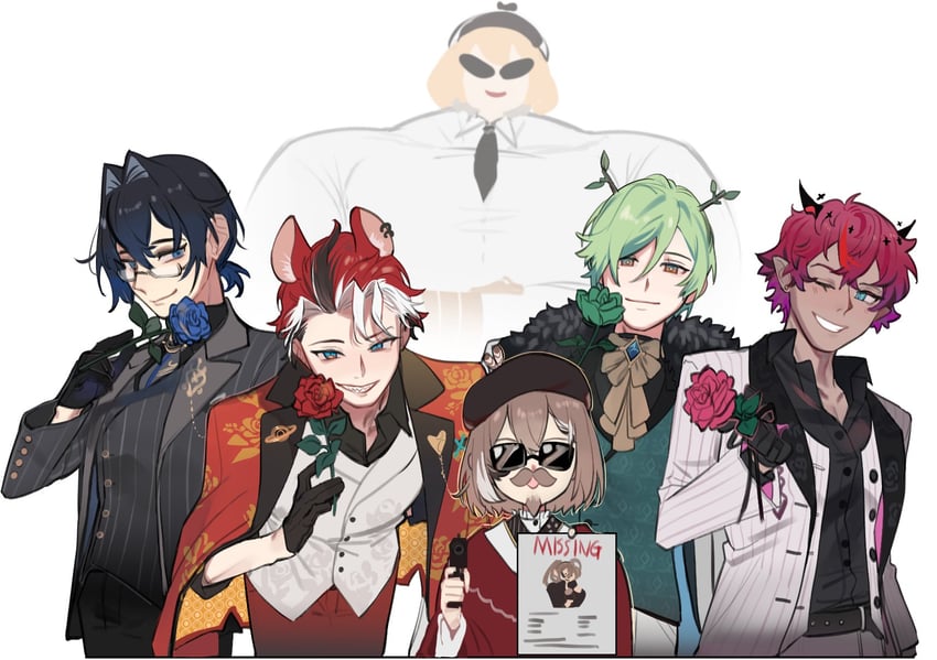 nanashi mumei, watson amelia, buffson, ouro krono, hayko, and 3 more (hololive and 1 more) drawn by eus_ing