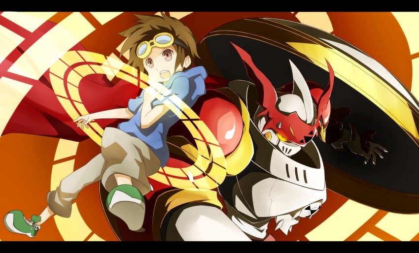 dukemon and matsuda takato (digimon and 1 more) drawn by lemon_(wzcrybmi)