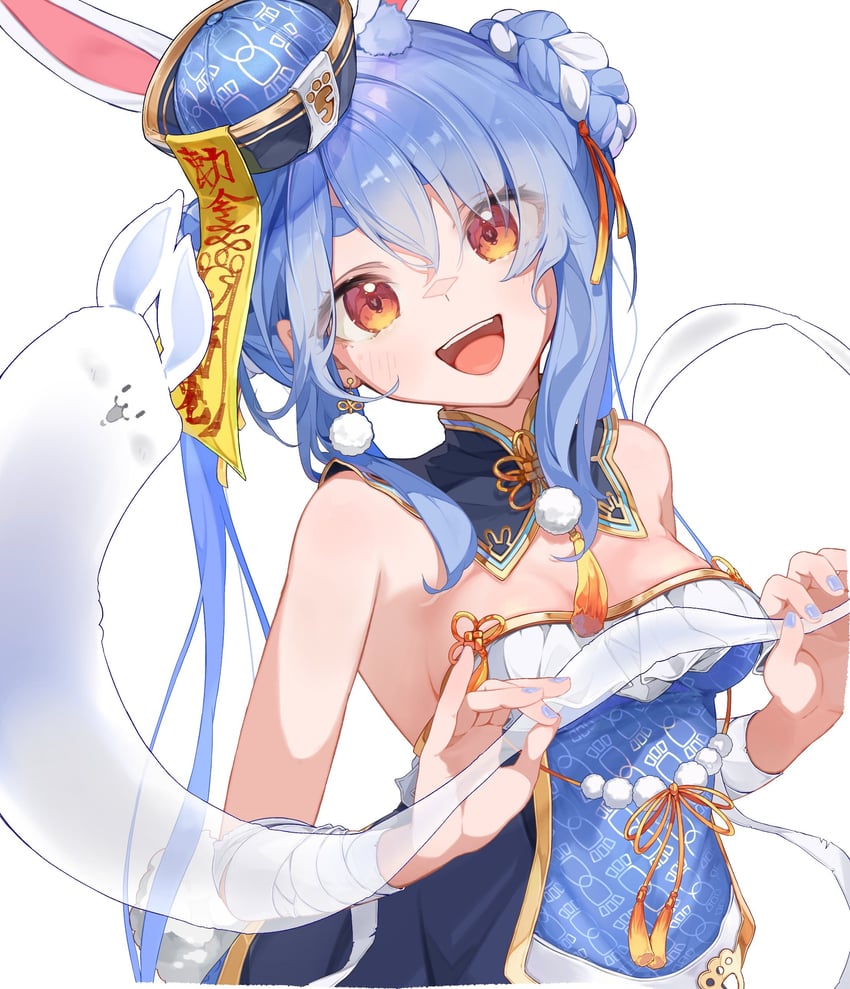 usada pekora and don-chan (hololive) drawn by banise