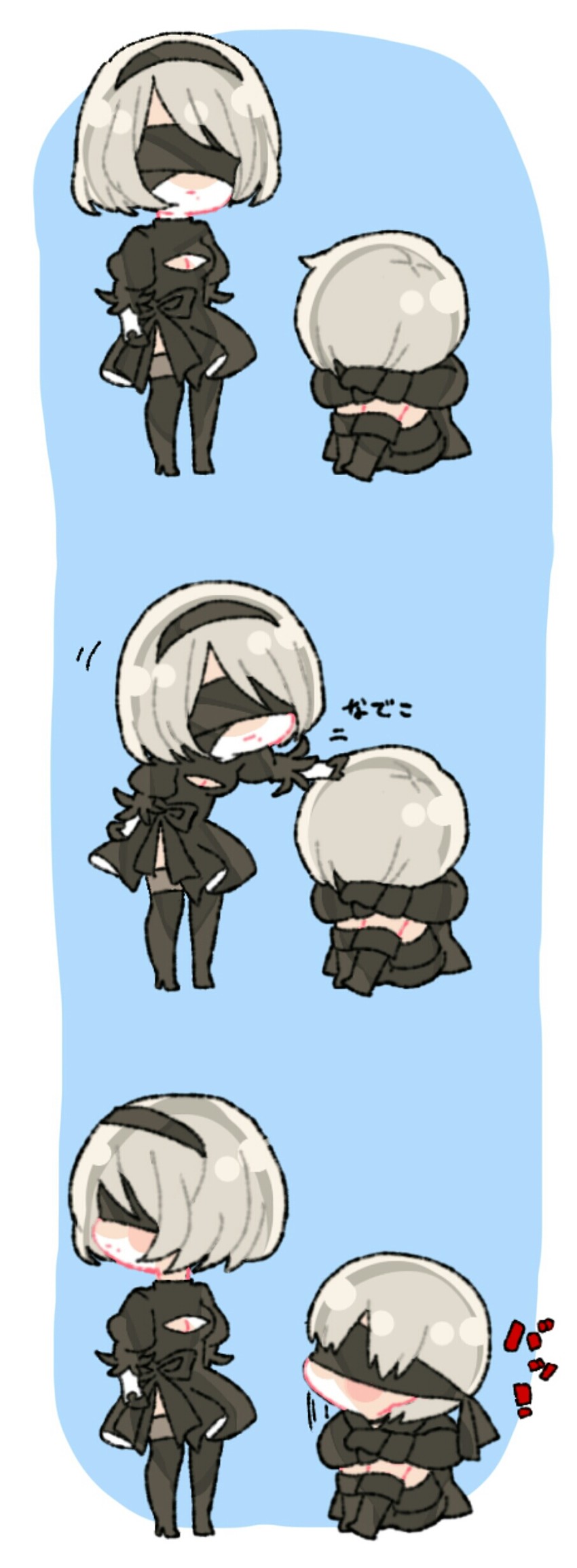 2b and 9s (nier and 1 more) drawn by makinokan
