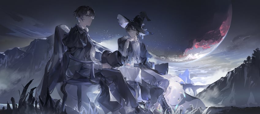 klein moretti and amon (lord of the mysteries) drawn by gaural