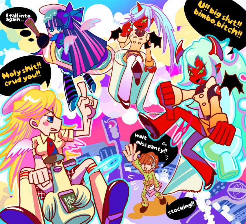 stocking, panty, kneesocks, scanty, brief, and 1 more (panty & stocking with garterbelt) drawn by dollchka