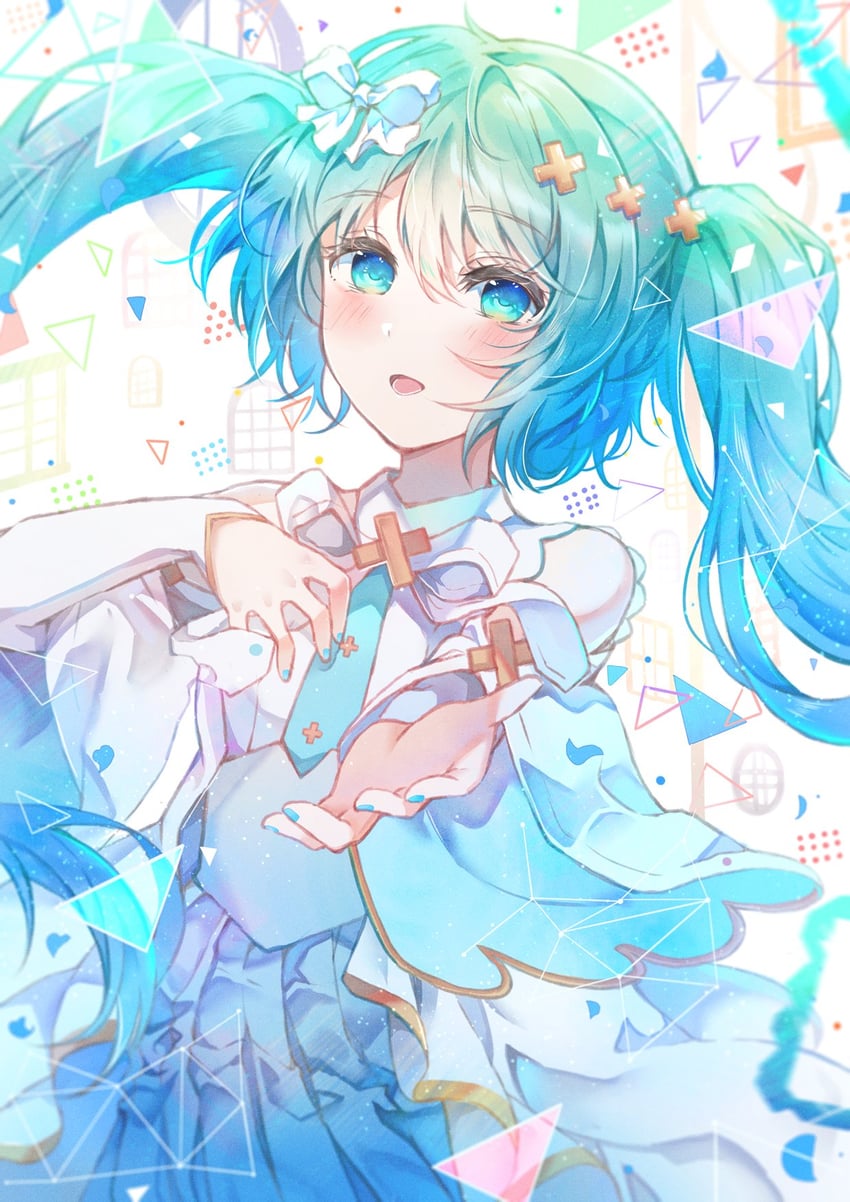 hatsune miku and hiramado miku (vocaloid and 2 more) drawn by namamake