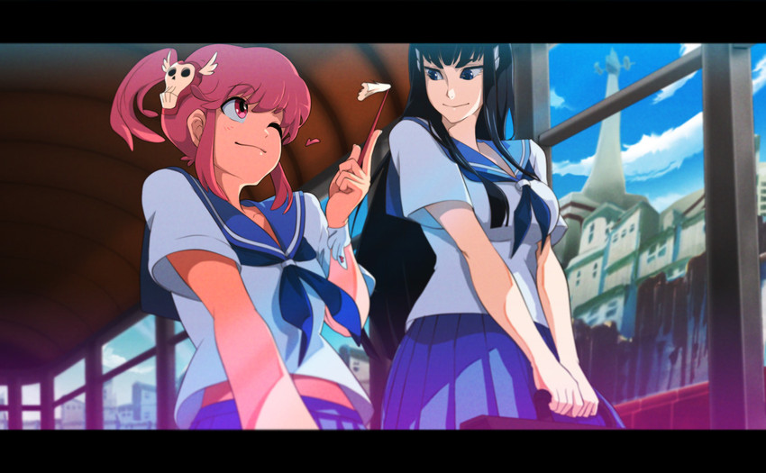kiryuuin satsuki and jakuzure nonon (kill la kill) drawn by 71_(nanaichi_drafting)