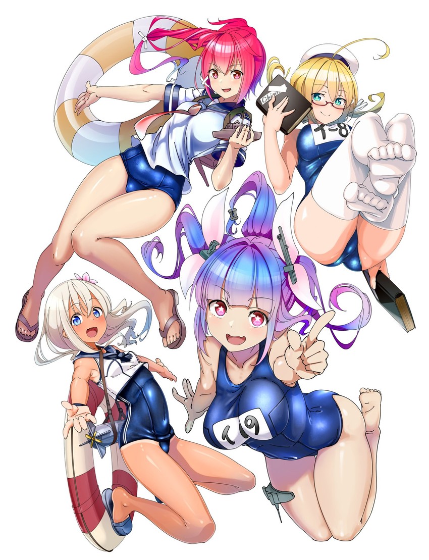 ro-500, i-19, i-8, and i-168 (kantai collection) drawn by shinomu_(cinomoon)