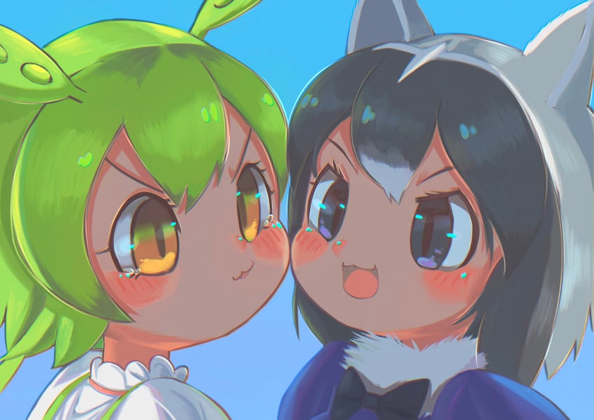 common raccoon and zundamon (kemono friends and 1 more) drawn by osnmykk