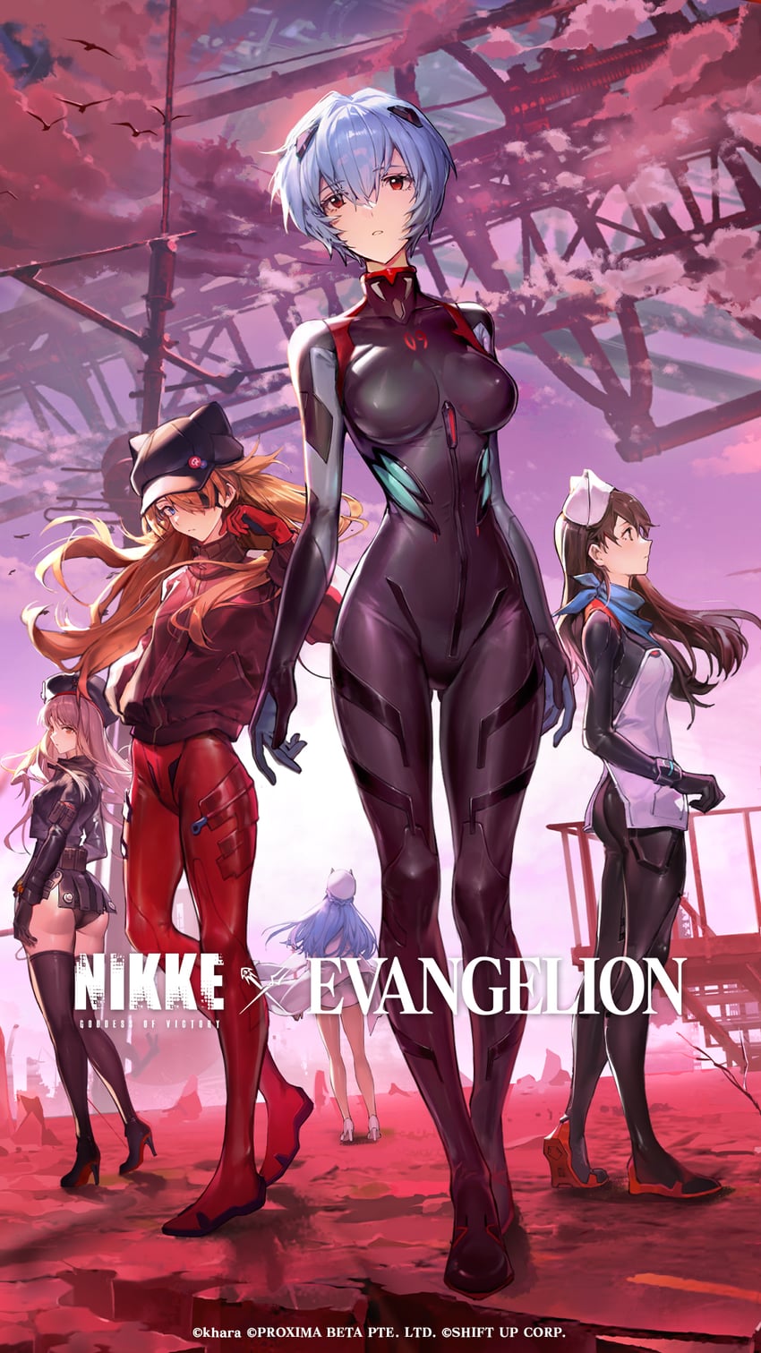 souryuu asuka langley, ayanami rei, rapi, helm, and suzuhara sakura (neon genesis evangelion and 3 more)