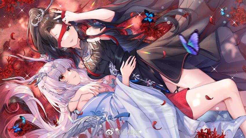 jiu ying and gui xiansheng (zhu xian) drawn by shanguier