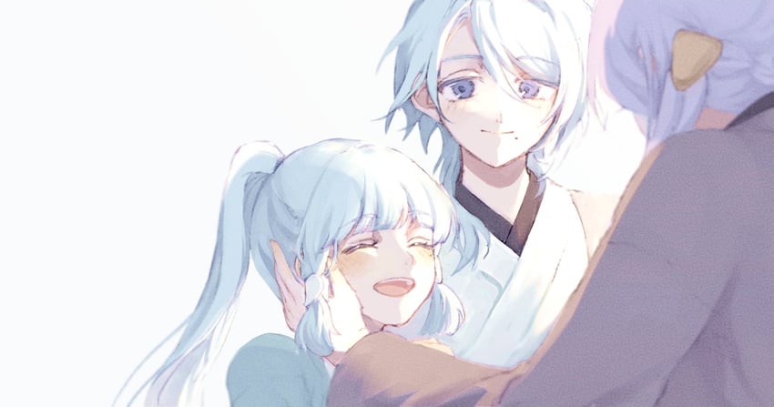 kamisato ayaka and kamisato ayato (genshin impact) drawn by 10hu8