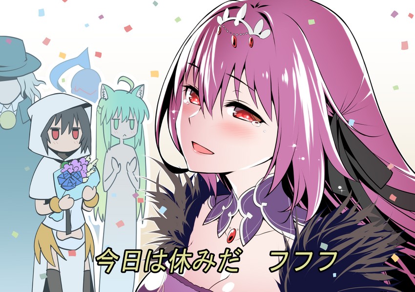 scathach, scathach skadi, atalanta, edmond dantes, berserker, and 2 more (fate and 3 more) drawn by ono_misao