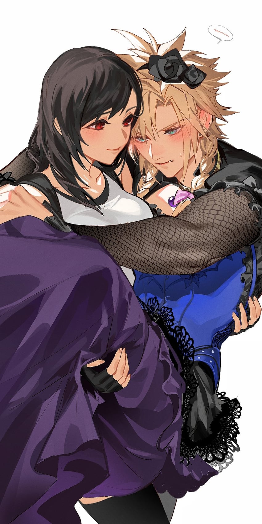 tifa lockhart and cloud strife (final fantasy and 2 more) drawn by duoj_ji