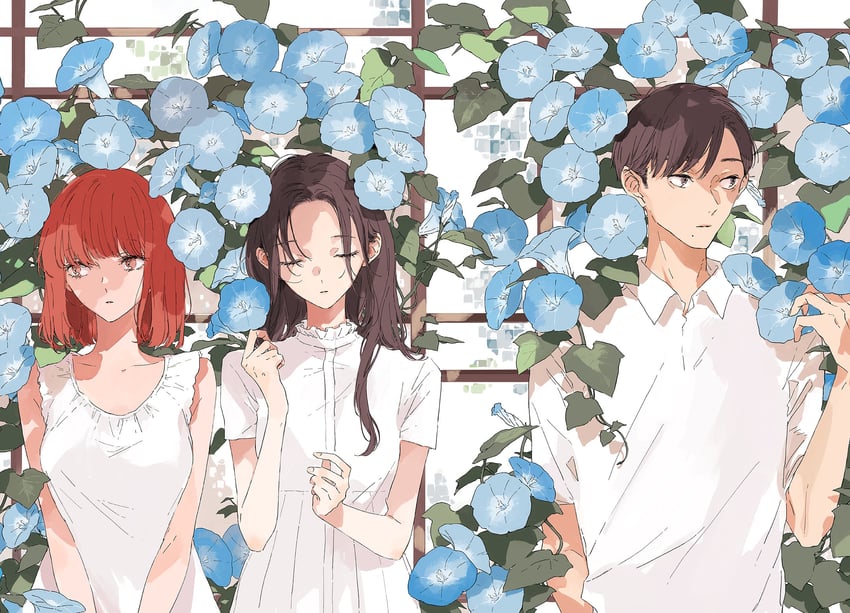 kousaka fuyuki, shirai eri, and natsume kyo (kono koi wo hoshi ni wa negawanai) drawn by kakmxxxny06