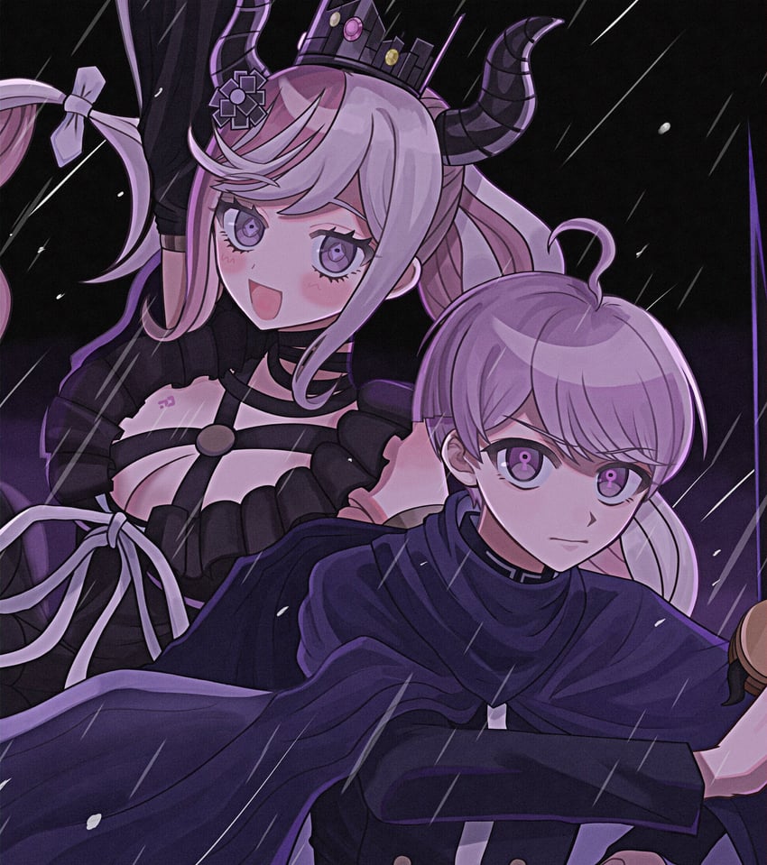 shinigami and yuma kokohead (master detective archives: rain code) drawn by michi_(michiisidayo)