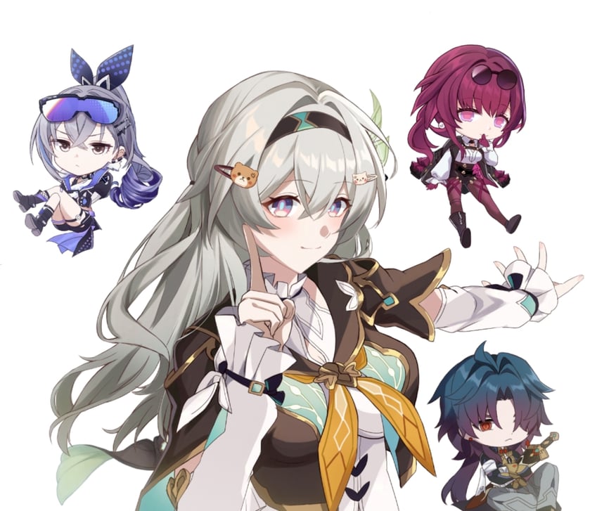 firefly, kafka, silver wolf, and blade (honkai and 2 more) drawn by saint_laurent_paris