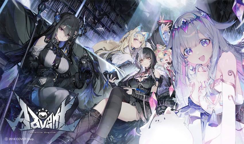 shiori novella, nerissa ravencroft, fuwawa abyssgard, mococo abyssgard, koseki bijou, and 4 more (hololive and 1 more) drawn by chyan