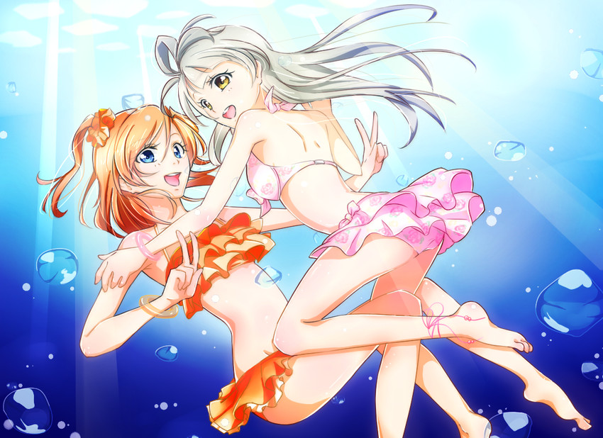 minami kotori and kosaka honoka (love live! and 1 more) drawn by alice_bambi