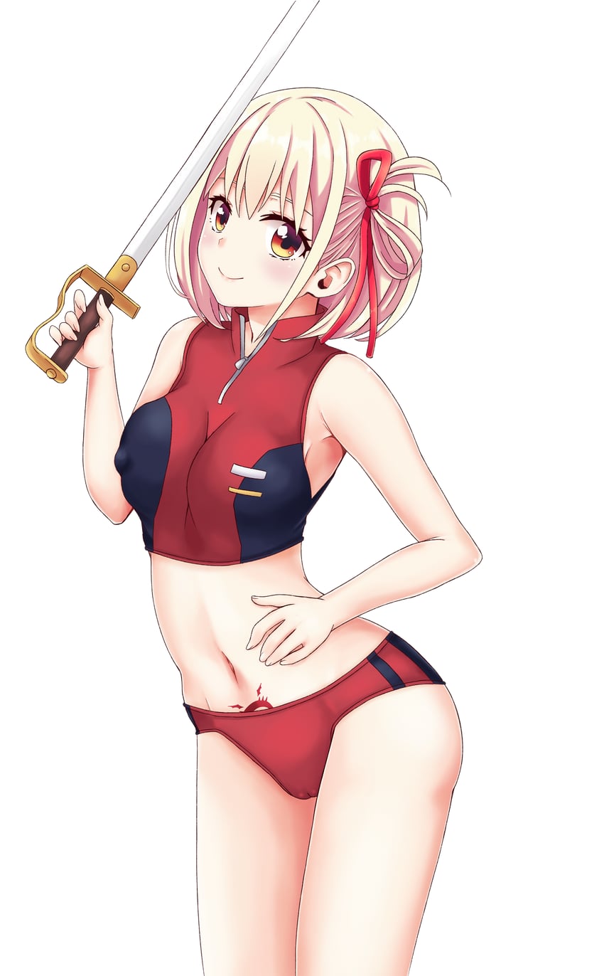 nishikigi chisato (lycoris recoil and 1 more) drawn by elhddmois
