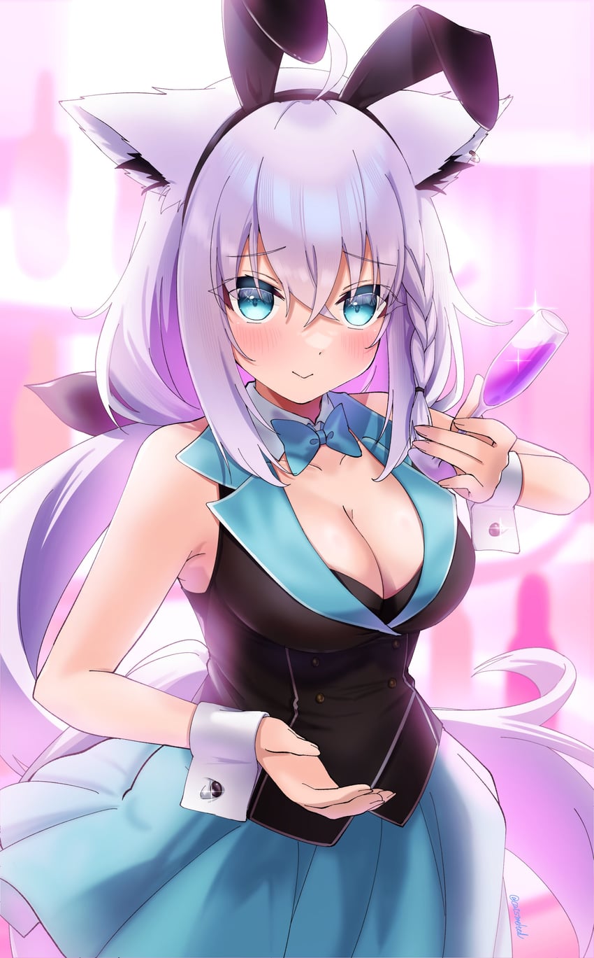 shirakami fubuki (hololive and 1 more) drawn by toketa_neko
