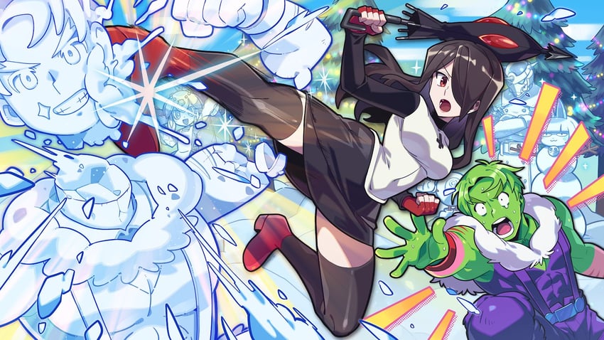 tifa lockhart, piccolo, ms. fortune, parasoul, minette, and 1 more (final fantasy and 3 more) drawn by fal0811