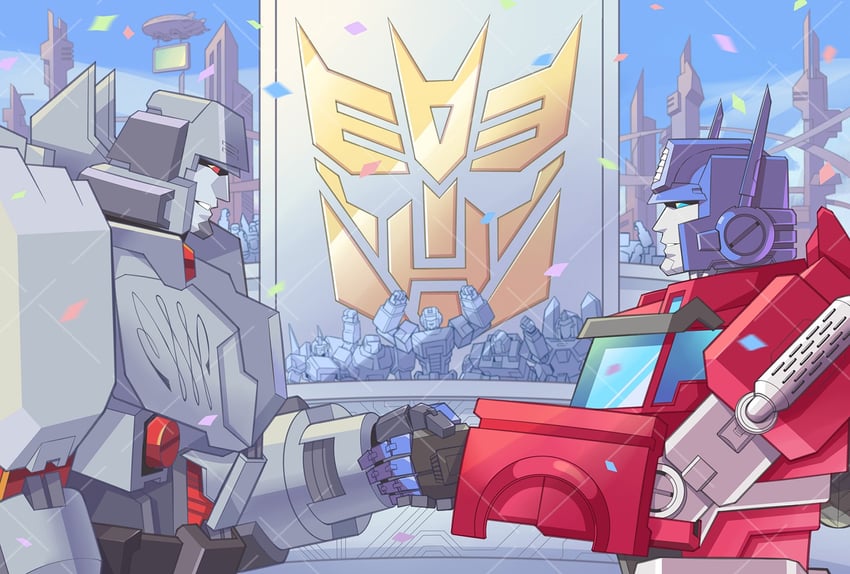 optimus prime and megatron (transformers and 1 more) drawn by lantana0_0