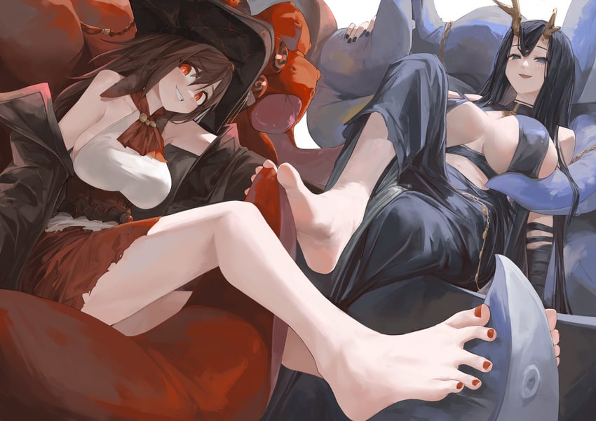 golden hind and royal fortune (azur lane) drawn by oshino_yeye