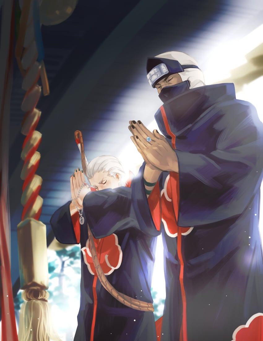 hidan and kakuzu (naruto and 1 more) drawn by yi_(199702090505)