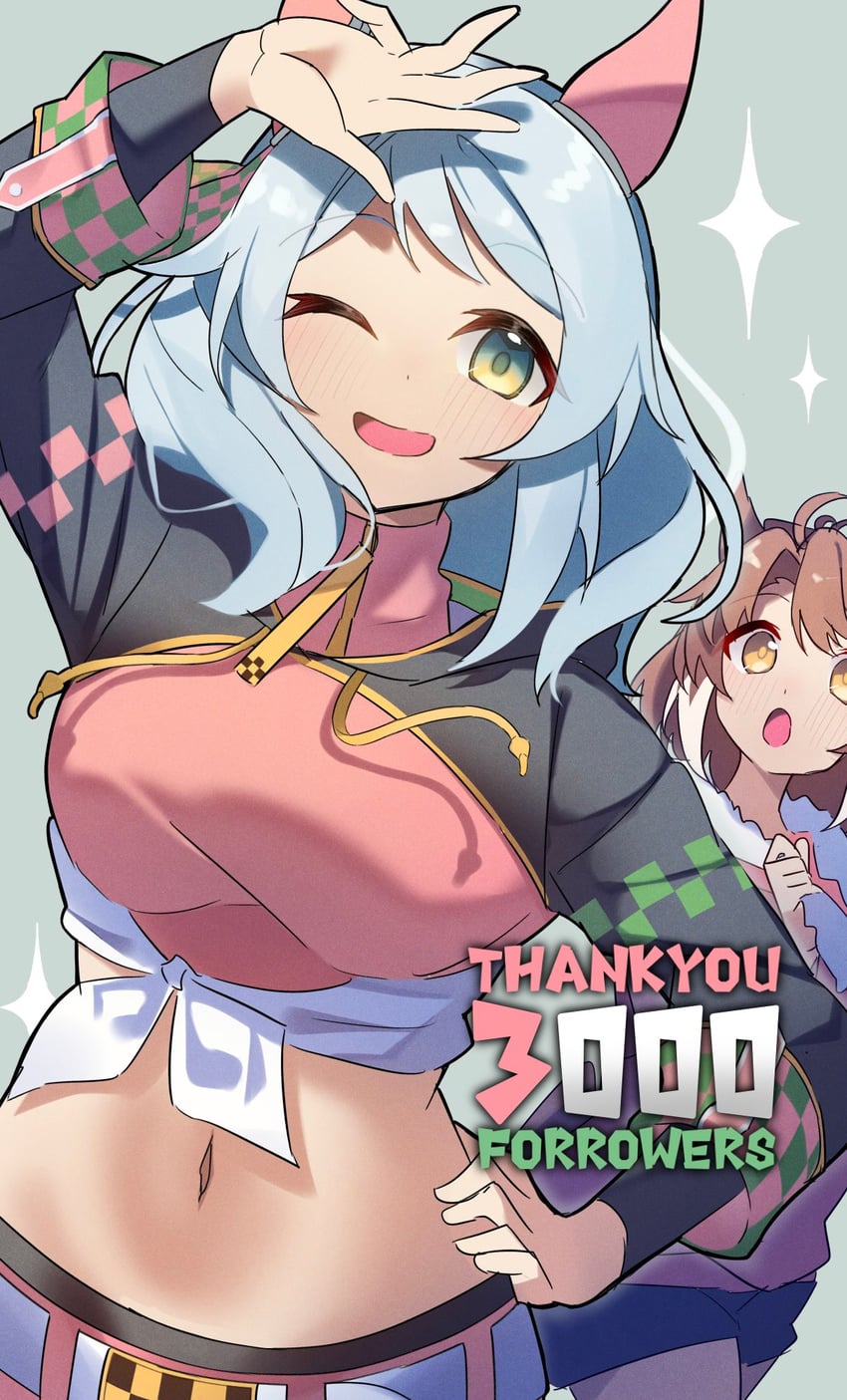 dantsu flame and hishi miracle (umamusume) drawn by reversi_(reversi_ppp)
