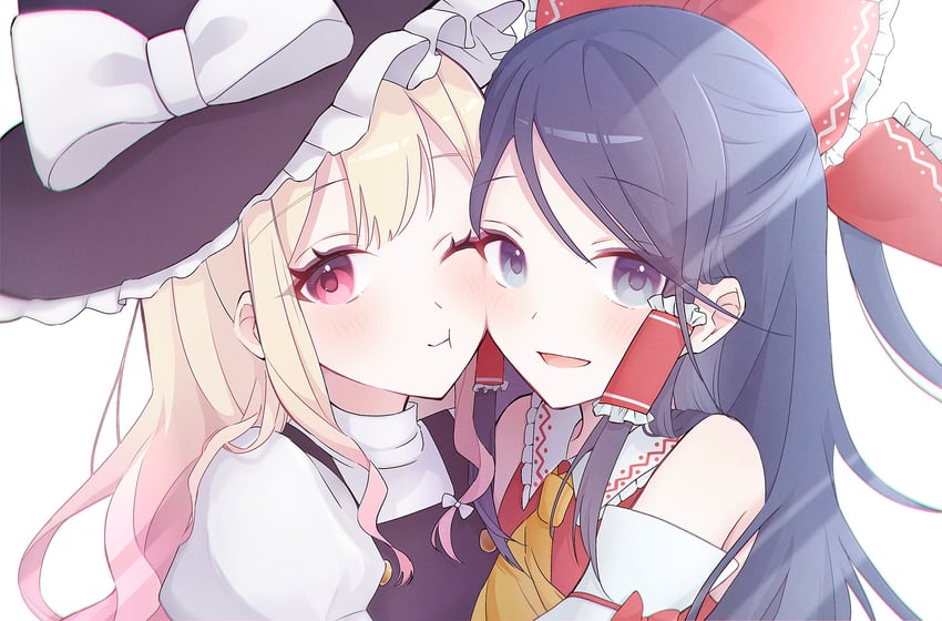 hakurei reimu, kirisame marisa, tenma saki, and hoshino ichika (touhou and 1 more) drawn by kamaboko_(user_vwmt3222)