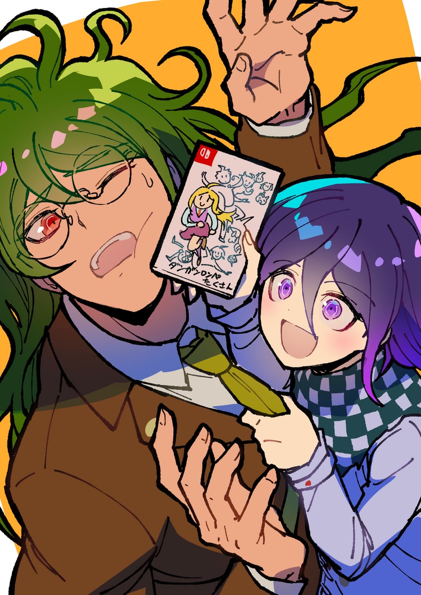 oma kokichi, saihara shuichi, akamatsu kaede, monokuma, monomi, and 2 more (danganronpa and 2 more) drawn by youko-shima