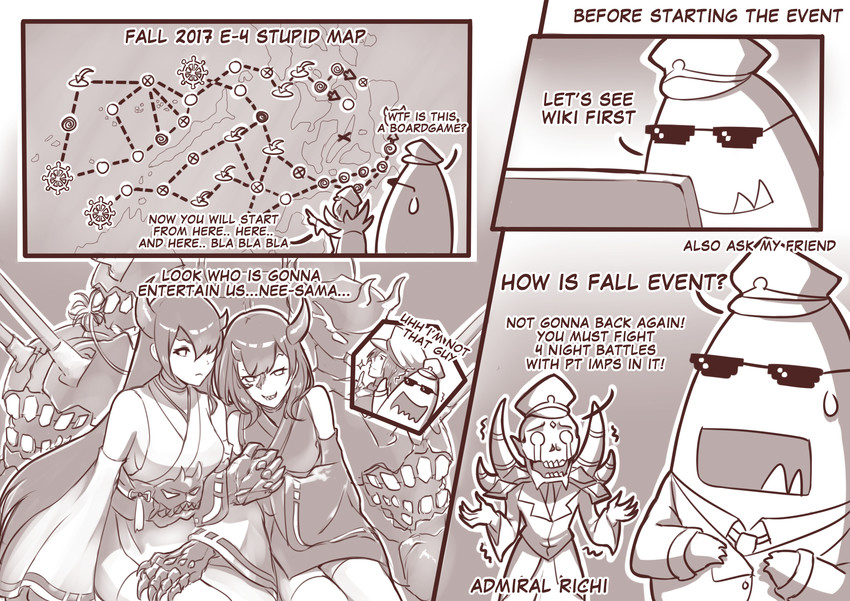 admiral, non-human admiral, and night strait princess (kantai collection and 2 more) drawn by edwin_(cyberdark_impacts)