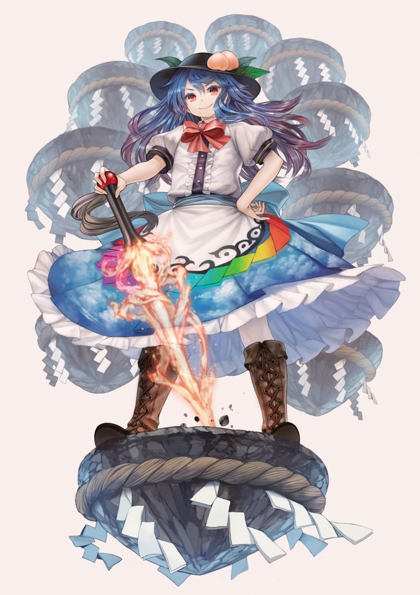 hinanawi tenshi (touhou and 1 more) drawn by masakichi_(mmw)