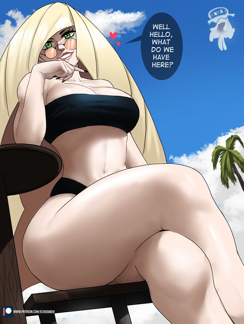 lusamine and nihilego (pokemon and 1 more) drawn by echo_saber