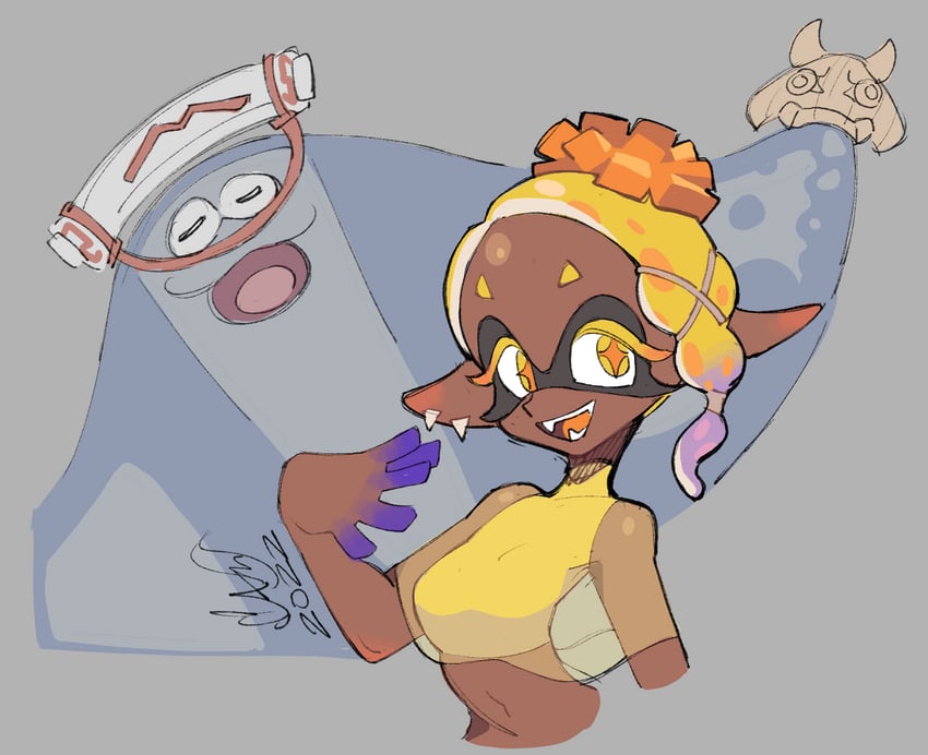 frye and big man (splatoon and 1 more) drawn by caliginousarts