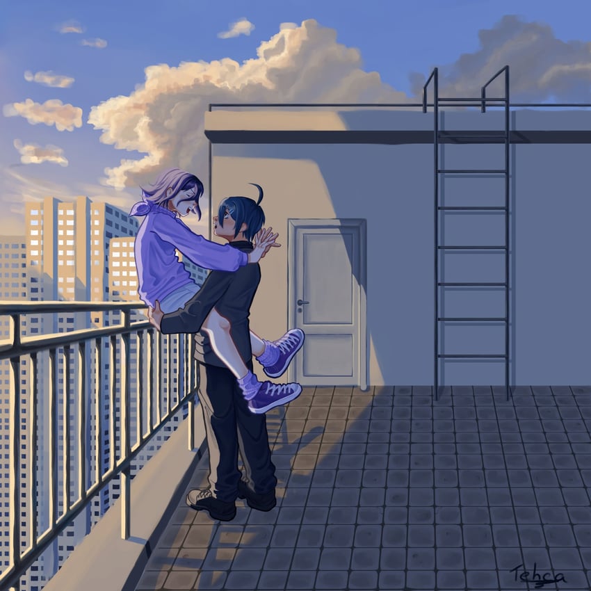 oma kokichi and saihara shuichi (danganronpa and 1 more) drawn by tehca