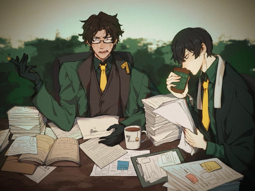 yi sang and heathcliff (project moon and 1 more) drawn by triiiiton