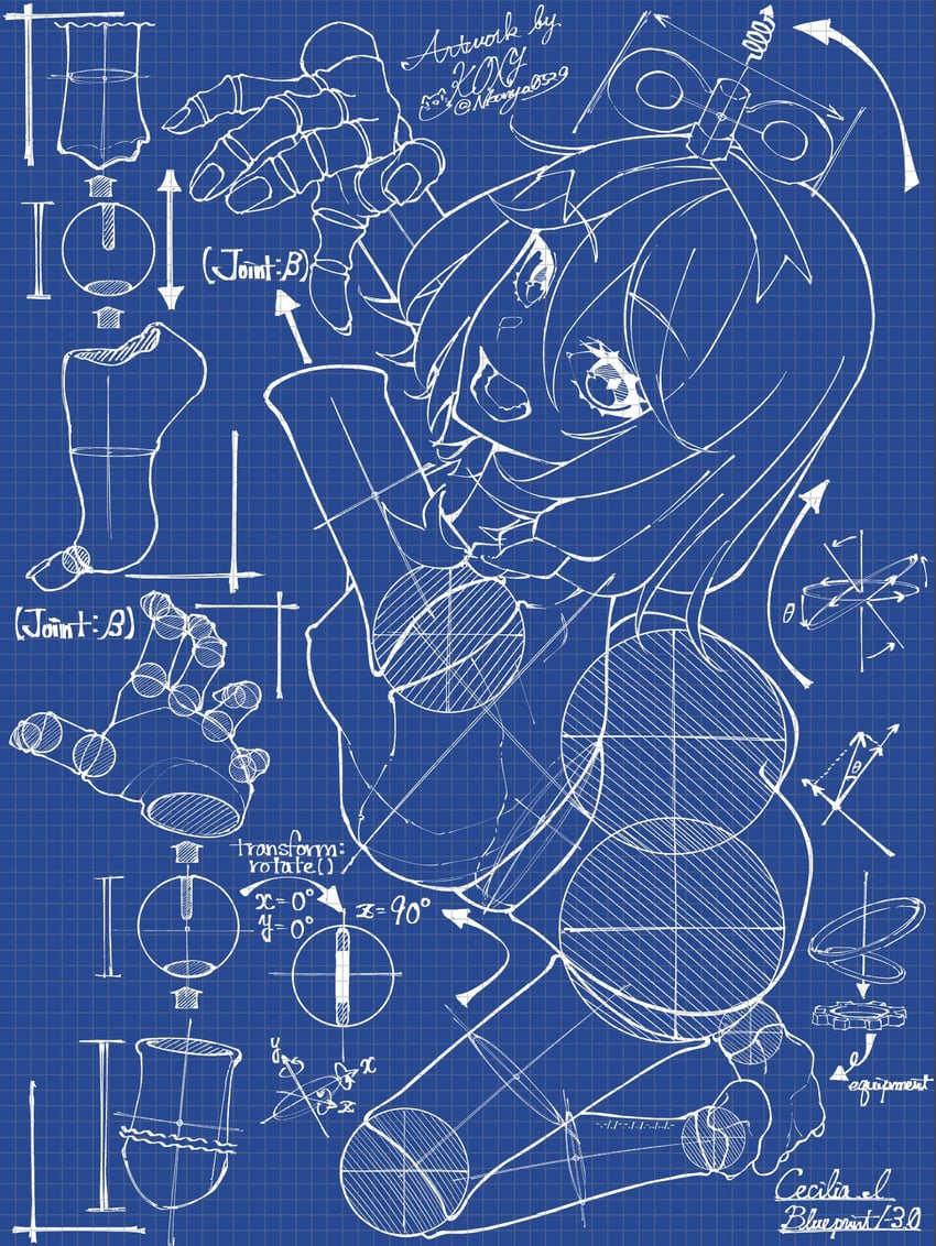 cecilia immergreen (hololive and 1 more) drawn by nkonya