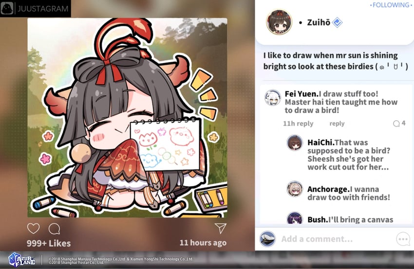 anchorage, zuihou, fei yuen, bush, and hai chi (azur lane) drawn by nejikirio