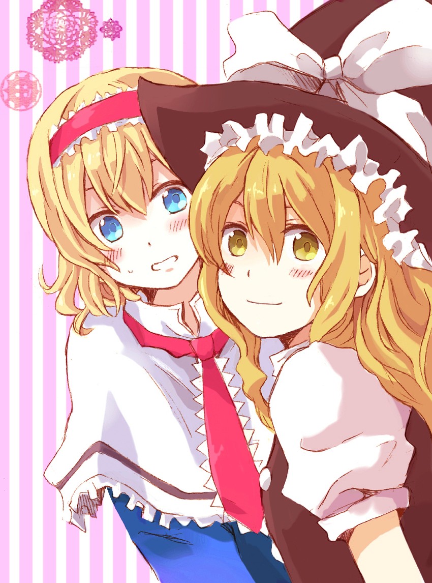 kirisame marisa and alice margatroid (touhou) drawn by ame_saki
