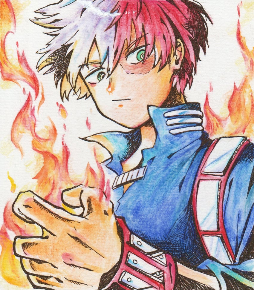 todoroki shoto (boku no hero academia) drawn by niwa2wa_tori